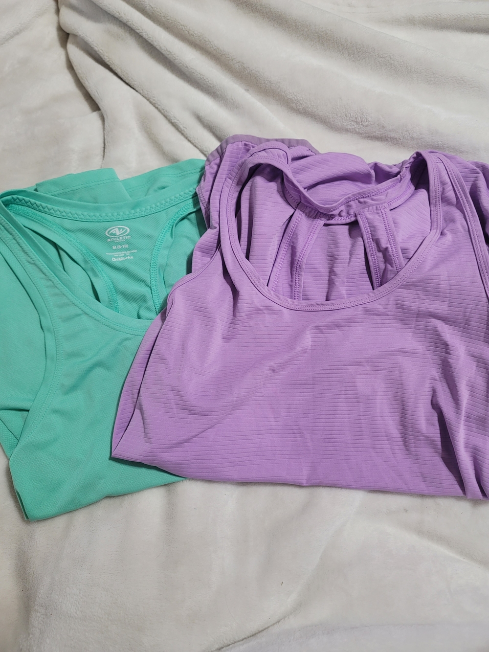 tek gear Lavender and Athletic Works Mint Green Racerback Tank Top Bundle Sz M